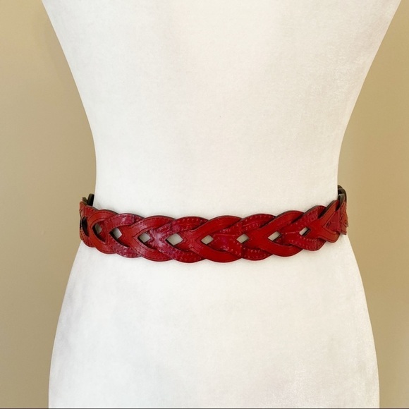 Brighton Reversible Red & Black Braided Leather Belt - M main image 9